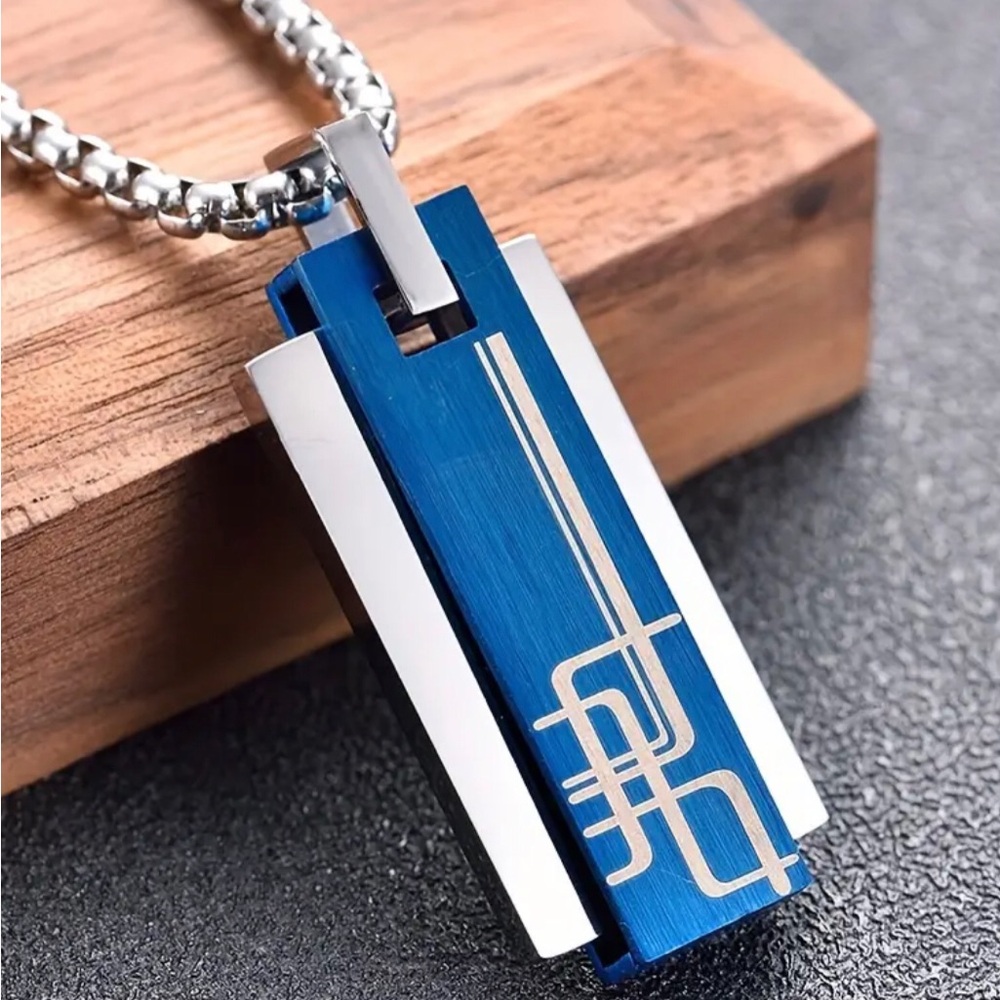Men’s Minimalist Square Tag Neckkace
